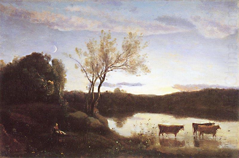 L'Etang aux trois Vaches et au Croissant de Lune, Jean-Baptiste Camille Corot